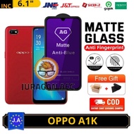LAYAR Tempered Glass Full Screen Anti Oil Blue Matte Oppo A1K TG Anti Scratch Radiation Oppo A1K