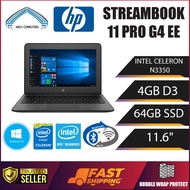 HP STREAMBOOK 11 PRO G4 EE  | Intel® Celeron N3350 | 4 GB RAM | 64 GB SSD | WINDOWS 11 PRO 64- BIT |