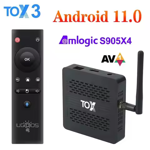 TOX3 Smart TV Box Android 11 4GB 32GB with Amlogic S905X4 2T2R Wifi 1000M Internet BT4.1 Support AV1