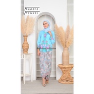 KEBAYA NYONYA SULAM COTTON (baby blue )