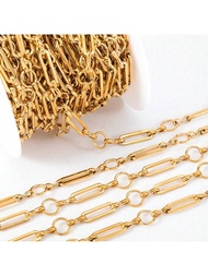 39.37inch/Pc Stainless Steel Bead Chain Bulk, DIY Craft Chain Rings For Making Necklaces & Bracelets
