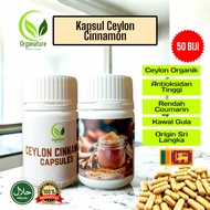 ORGANATURE Ceylon Cinnamon Capsules  Kapsul Kayu Manis Ceylon  100% Serbuk Asli Sri Lanka