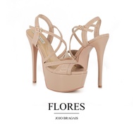 Jojo Bragais Flores Nude-Glossy 6.5-Inch High Heels | Pageant Heels | Platform Heels