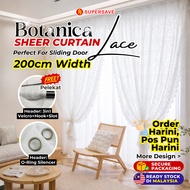 SUPERSAVE 200cm Lace Sheer Curtain Langsir Jarang Kitchen Divider Living Room Curtains Inner Layer T
