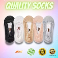 Boat Anti Slip Lace Invisible Sock Stokin NIpis Breathable Socks Cotton Lace Ankle Stokin Wanita Bla