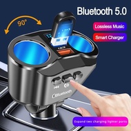 Digital dual USB car charger socket adapter, rotating dual USB ports, 2-way car charger DC 12V/24V B