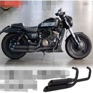 QJMOTOR SRV250 refit All black stainless steel Back pressure exhaust pipe 300 The whole paragraph mu