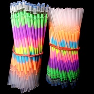 10 Pcs Multi Color Rainbow Refill Highlighters Gel Pen Ball Point Pen Students Painting Graffiti Flu