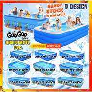GOOGOO BIRD Rectangular 3 Rings Inflatable Swimming Pool Kolam Renang Budak Kolam Mandi budak  充气游泳池