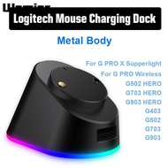 WOMIER Wireless Mouse Charging Port RGB Light for Logitech Charging Dock Mouse Power Stander For G Pro X Superlight G 403 502 703 903 HERO Pro