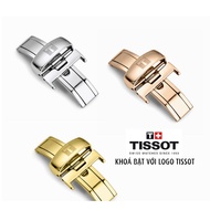 Anti-folding Butterfly Buckle Leather Strap Watch With Tissot logo, Color-Plated Stainless Steel Buckle