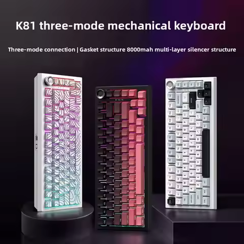 K81 Teclado mecanico three-mode mechanical keyboard clavier gaming 80% gaming bluetooth keyboards wi