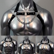 Mens Bondage Chest Body Harness Costume Lingerie PU Leather Solid Color