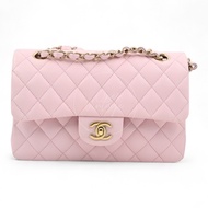 中古 Chanel 香奈兒 荔枝紋 22A系列 粉色小款經典雙層 23公分 翻蓋包