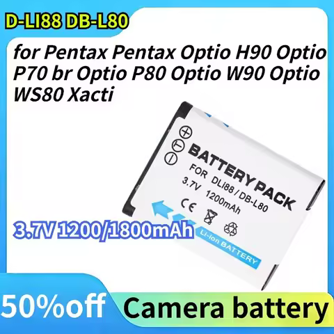 D-LI88 DB-L80 for Pentax Optio H90 P70 br P80 W90 WS80 Xacti 3.7V 1200/1800mAh Camera battery