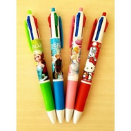 4 colorful pens, children's character pens
