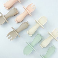 UBMOM - 矽膠匙叉套裝 - (附送多功能收納盒) - 朱古力色