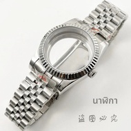 เคส Jam Tangan Kristal แซฟไฟร์สายล็อคแบบร่องโค้งโค้ง36มม./40มม. สำหรับ NH34 NH35 NH36 NH38 NH70 NH72