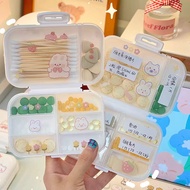 pill box medicine box storage organiser trinkets white simple kit mini small cute stickers