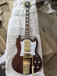 Gibson SG HHH กีต้าร์ไฟฟ้า3 Humbucker กีตาร์มืออาชีพเทรโมโลบริดจ์ทอง