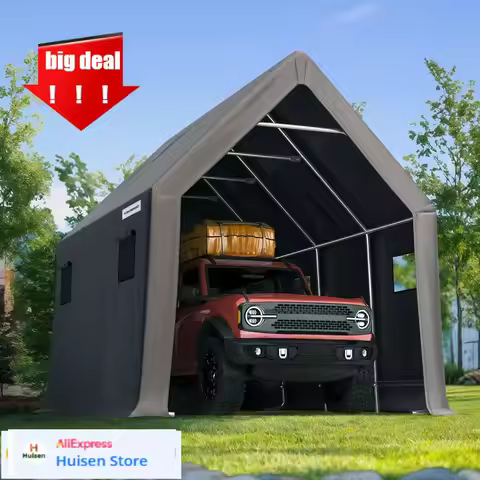 Durable Heavy Duty 10X15FT RV Carport - 10.8FT Ultra High Peak Storage Shed Shelter For Trucks/SUVs 