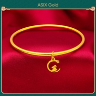 ASIX GOLD Women's 916 Gold Bracelet with Moon Rabbit Pendant Mid-Autumn Festival Gift Jewelry