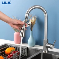 ULA Black Brushed Kitchen Faucet Pull Out Spout Kitchen Sink Mixer Tap Stream Sprayer Head 360 Rotation Kitchen Faucet T