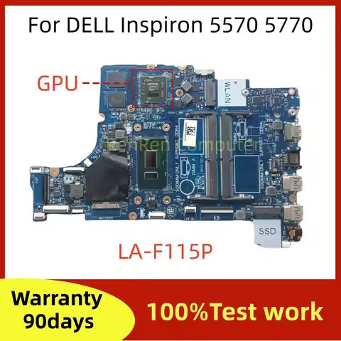 CAL50 DAL10 LA-F115P For DELL Inspiron 5570 5770 Laptop Motherboard I5-8250U I7-8550U CPU Radeon 530
