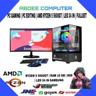 PC GAMING AMD RYZEN 5 5600G ( 3.9 ghz) RAM 16 GB SSD 128 GB MONITOR 24 IN SAMSUNG WITH VEGA 7 RADEON