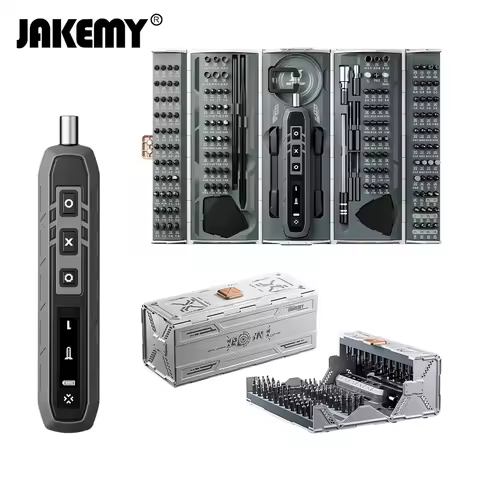 JAKEMY 3.7V 3 Speed Electric Screwdriver Kit Mini Container Multifunctional 500mAh Battery Multi-bit
