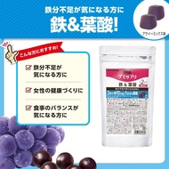 [現貨][日本直送][UHA] 營養補充軟糖 (鉄&葉酸) 30日分/60粒 #HEALTH #味覺糖 #Iron #Folic Acid #鐵 #Grape #葡萄