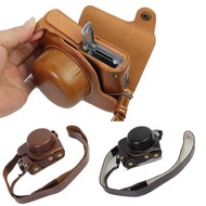Pu Leather Case For Panasonic Lumix GF7 GF8 GF9 GF10 12-32mm Camera Bag Cover Body With Strap Open B