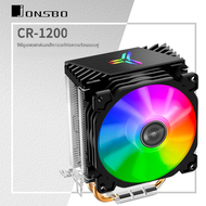 JONSBO พัดลมระบายความร้อน CR1200ซีพียูเย็น2ท่อความร้อนทาวเวอร์ RGB ผลไฟสีสันสดใส9ซม. พัดลมสำหรับ LGA115X 775 AM4