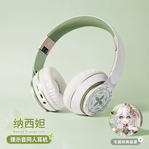 Genshin Impact Nahida Headphones TWS Wireless Bluetooth Earphones Cosplay Prop Portable Anime Cartoo