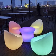 Led Colorful Luminous Table Chair Bar ktv Courtyard Round Camping Outdoor Coffee Table Combination T