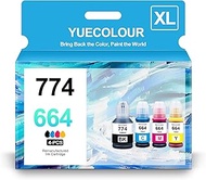 YUECOLOUR 774 664 Ink Bottle Replacement for 664 774 Ink Refill Bottles High Yield to use with ET-26