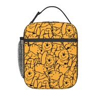 Winnie The Pooh Kids Lunch box Insulated Bag Portable Lunch Tote School Grid Lunch Box for Boys Girls