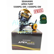 4077 SEAHAWK APEX FURY SW 5500PG 6500PG METAL BODY SPINNING REEL - FREE LIMITED CAP !!!!