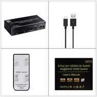 4K HDMI Switcher Audio Extractor 2 in 1 Out Selector with R/L+Toslink SPDIF+COAXIAL Audio out HDMI A
