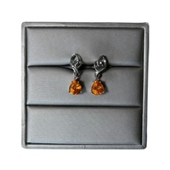 5.1Ct Spessartine Garnet and 0.12Ct Natural Diamond Earring in 18k gold