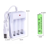 AA AAA Rechargeable Battery Charger A2 A3 - USB Rechargeable Battery Charger 3 Slots WHITE