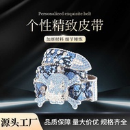 Punk Style Alloy Diamond-Studded Skull Belt Buckle Belt Pants Belt Hip-Hop Decoration Full Diamond B