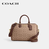 COACH กระเป๋าถือผู้หญิงรุ่น Rowan Large Satchel Bag In Signature Canvas CV959 IMXHE สีน้ำตาล
