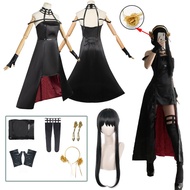 Yor Forger Cosplay Anime Spy X Family Cosplay Costume Yor Forger Wig Black Dress Outfit Cosplay Costume Long Hair Women Clothes