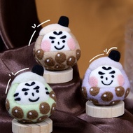 【現貨】珍珠奶茶達摩 不倒翁 福神 鑰匙圈 羊毛氈  台灣特色