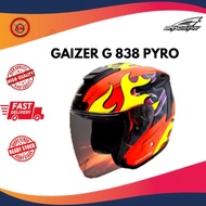 Helmet Gracshaw G838 Gaizer Red Pyro Helmet (READY STOCK) Helmet Open Face Gracshaw
