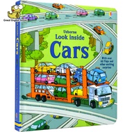 (In Stock) พร้อมส่ง บอร์ดบุ๊ค Usborne look inside cars หนังสือเด็ก หนังสือภาษาอังกฤษ รถยนต์ รถ หนังส