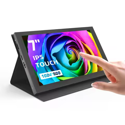 Eyoyo 7-inch Portable Touchscreen Monitor 1024x600 HD 5-point Capacitive Touch Screen Dual-speaker H