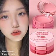 Handaiyan Tricolor Powder Blusher Plate Folding Three Multi-color One Cream Lip In Blusher Q1d5