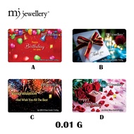 MJ Jewellery 5G Gold Collection 999.9/24K Mini Gold Bar Series (0.01g / 0.025g)